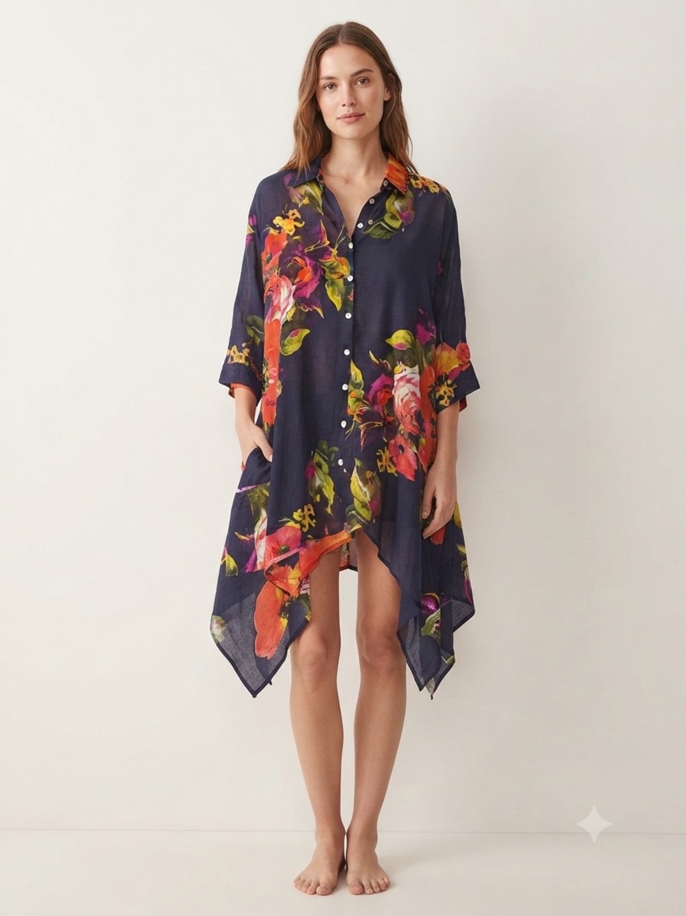 Orange fashion village Printed Cotton Top